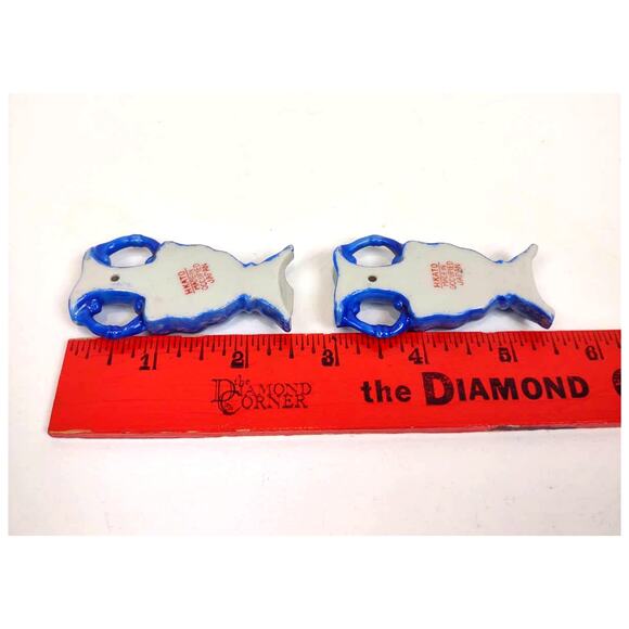 Vintage Pair H Kato Occupied Japan Footed Miniature Handpainted Vases Set of 2 - Picture 6 of 6